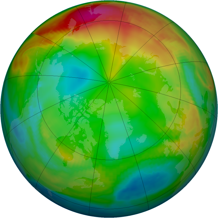 Arctic ozone map for 11 January 1979